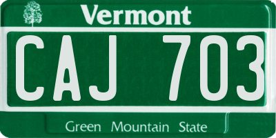 VT license plate CAJ703