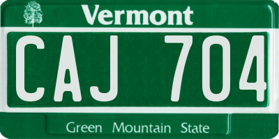 VT license plate CAJ704