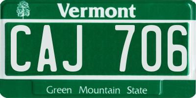 VT license plate CAJ706