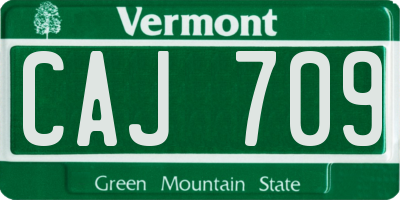 VT license plate CAJ709