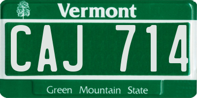 VT license plate CAJ714
