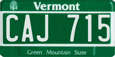 VT license plate CAJ715