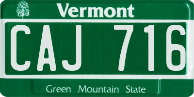 VT license plate CAJ716