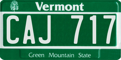 VT license plate CAJ717