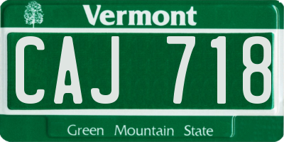 VT license plate CAJ718
