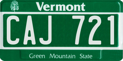 VT license plate CAJ721