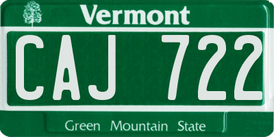 VT license plate CAJ722