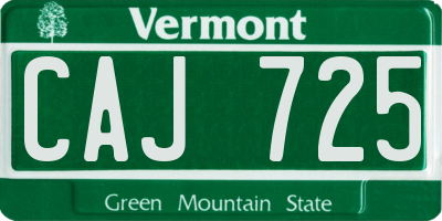 VT license plate CAJ725