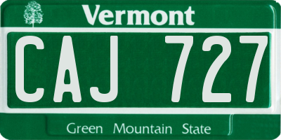VT license plate CAJ727