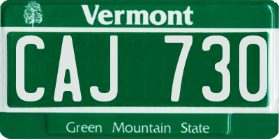 VT license plate CAJ730