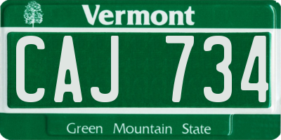 VT license plate CAJ734