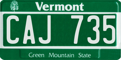 VT license plate CAJ735