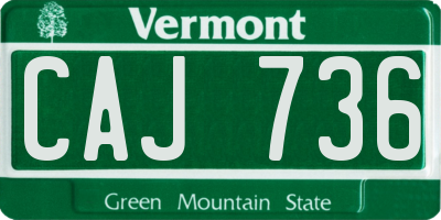 VT license plate CAJ736