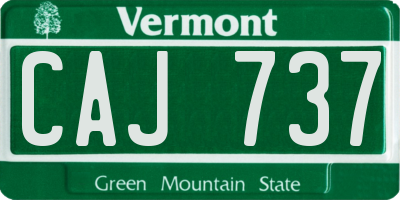 VT license plate CAJ737