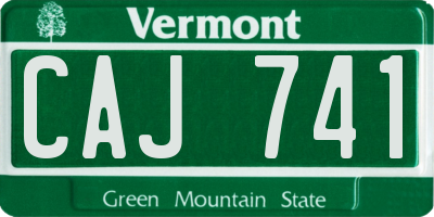 VT license plate CAJ741