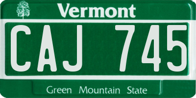 VT license plate CAJ745