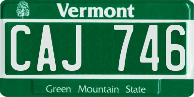 VT license plate CAJ746