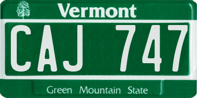 VT license plate CAJ747