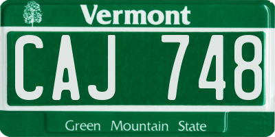 VT license plate CAJ748