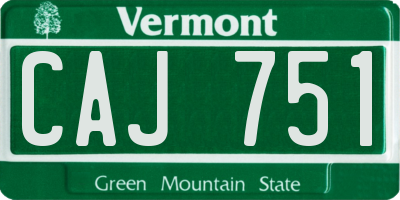 VT license plate CAJ751