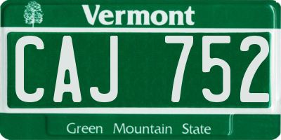 VT license plate CAJ752