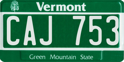 VT license plate CAJ753