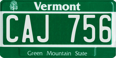 VT license plate CAJ756