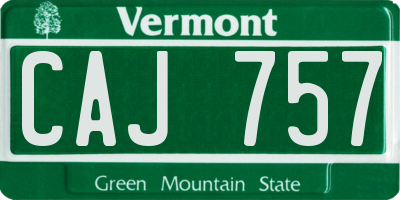 VT license plate CAJ757
