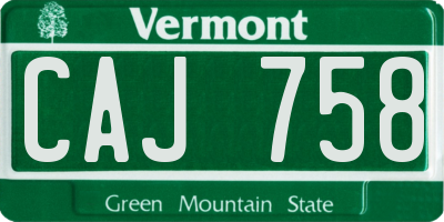VT license plate CAJ758