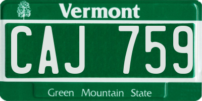 VT license plate CAJ759
