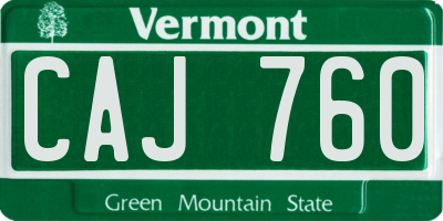 VT license plate CAJ760