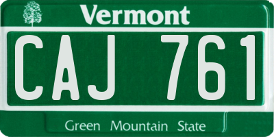 VT license plate CAJ761