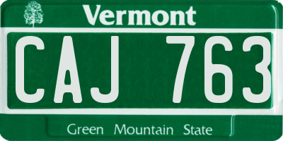 VT license plate CAJ763