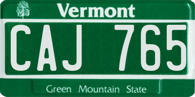 VT license plate CAJ765