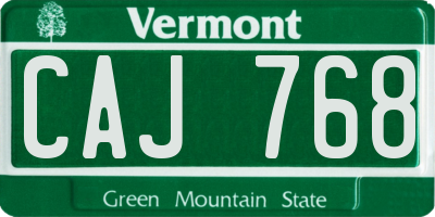 VT license plate CAJ768