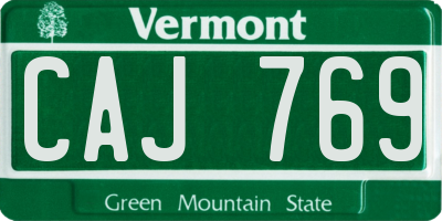 VT license plate CAJ769