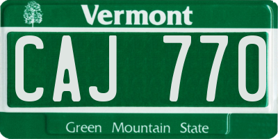 VT license plate CAJ770