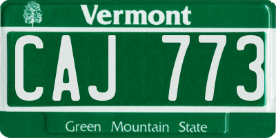 VT license plate CAJ773