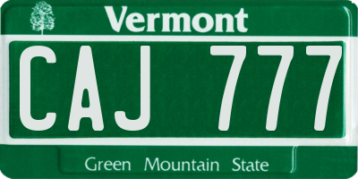 VT license plate CAJ777