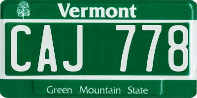 VT license plate CAJ778