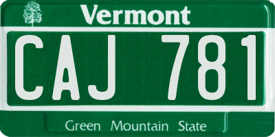 VT license plate CAJ781