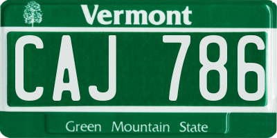 VT license plate CAJ786