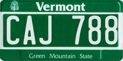 VT license plate CAJ788