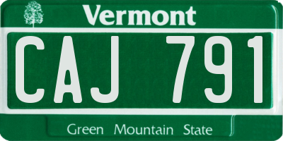 VT license plate CAJ791