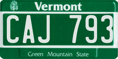 VT license plate CAJ793
