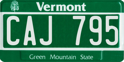 VT license plate CAJ795