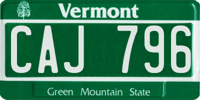 VT license plate CAJ796