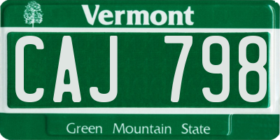VT license plate CAJ798