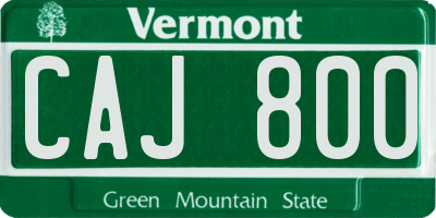 VT license plate CAJ800