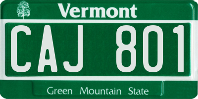 VT license plate CAJ801